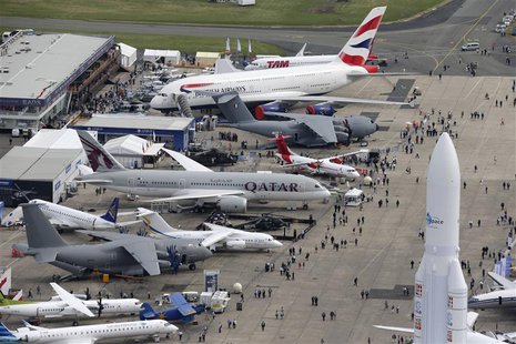 An aerial view of the 50th Paris Air Show, at Le Bourget airport near Paris, June 18, 2013. REUTERS/Pascal Rossignol An aerial view of the 50th Paris Air Show, at Le Bourget airport near Paris, June 18, 2013. REUTERS/Pascal Rossignol