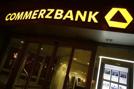 The logo of Germany's Commerzbank is pictured at the bank's headquarters in Frankfurt May 10, 2013. REUTERS/Lisi Niesner The logo of Germany's Commerzbank is pictured at the bank's headquarters in Frankfurt May 10, 2013. REUTERS/Lisi Niesner