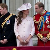 Britain's Prince Andrew (L), Prince Harry (2nd L), Prince William (R) and Catherine, Duchess of Cambridge stand on the balcony of Buckingham