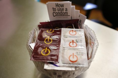 A bowl of free New York City condoms are seen in a lobby at the AIDS Service Center of New York City (ASC/NYC) lower Manhattan headquarters A bowl of free New York City condoms are seen in a lobby at the AIDS Service Center of New York City (ASC/NYC) lower Manhattan headquarters