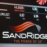 An electronic display identifies the post that trades SandRidge Energy stock on the floor of the New York Stock Exchange, January 11, 2013. 