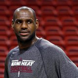 Miami Heat player LeBron James looks on during a team practice ahead of Game 7 of the NBA Finals basketball playoff against the San Antonio Miami Heat player LeBron James looks on during a team practice ahead of Game 7 of the NBA Finals basketball playoff against the San Antonio