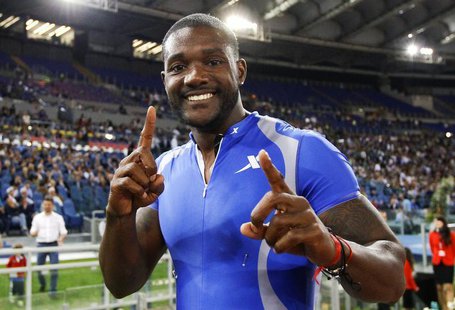 Justin Gatlin of the U.S. reacts after winning the 100m event at the Golden Gala IAAF Diamond League at the Olympic stadium in Rome June 6, Justin Gatlin of the U.S. reacts after winning the 100m event at the Golden Gala IAAF Diamond League at the Olympic stadium in Rome June 6,