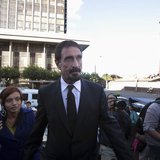 John Mcafee, anti-virus software guru, arrives for a news conference outside of the Supreme Court of Justice in Guatemala City, December 4, 