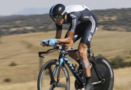 Sky Procycling's Chris Froome of Britain cycles during the tenth stage of the Tour of Spain "La Vuelta" cycling race in Salamanca August 29, Sky Procycling's Chris Froome of Britain cycles during the tenth stage of the Tour of Spain "La Vuelta" cycling race in Salamanca August 29,