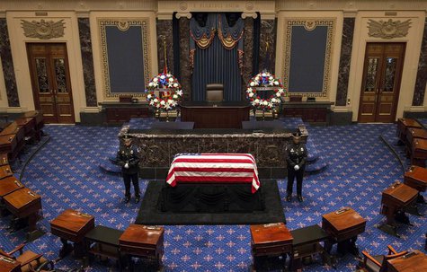 The flag-draped casket of the late Senator Frank Lautenberg (D-NJ) lies in repose in the Senate chamber on Capitol Hill in Washington, June The flag-draped casket of the late Senator Frank Lautenberg (D-NJ) lies in repose in the Senate chamber on Capitol Hill in Washington, June