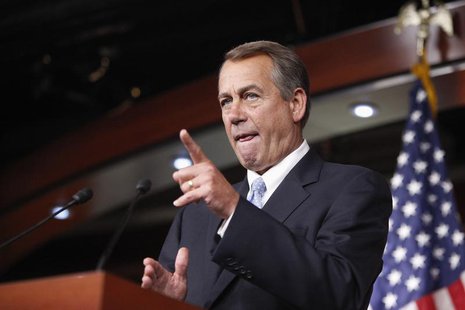 U.S. House Speaker John Boehner (R-OH) calls on a reporter during a news conference at the U.S. Capitol in Washington, June 20, 2013. REUTER U.S. House Speaker John Boehner (R-OH) calls on a reporter during a news conference at the U.S. Capitol in Washington, June 20, 2013. REUTER