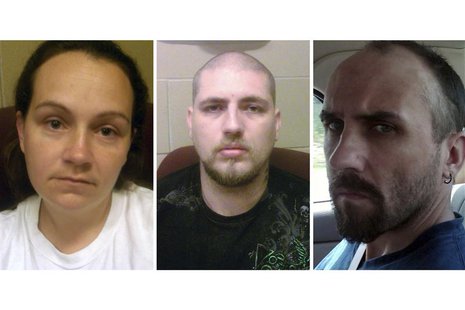 (From left to right) Jessica Hunt, Jordie Callahan, Daniel Brown, three Ohio residents who are accused of holding a cognitively disabled wom (From left to right) Jessica Hunt, Jordie Callahan, Daniel Brown, three Ohio residents who are accused of holding a cognitively disabled wom