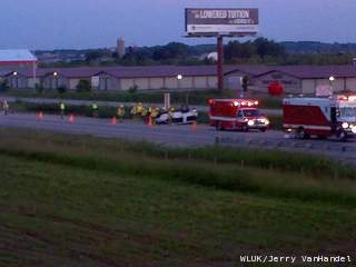 One person injured in crash on Highway 41 in the Little Chute area on June 20, 2013. (courtesy of FOX 11). One person injured in crash on Highway 41 in the Little Chute area on June 20, 2013. (courtesy of FOX 11).