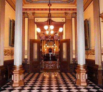 On the outside, looking into the Michigan State Senate. On the outside, looking into the Michigan State Senate.