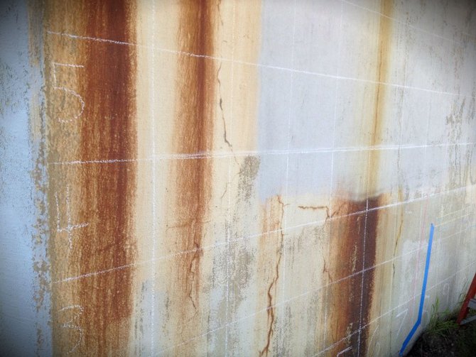 Close up from under the train bridge on Washington Ave in Sheboygan.