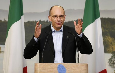 Italy's Prime Minister Enrico Letta addresses a news conference at the end of the G8 summit at the Lough Erne golf resort in Enniskillen, No Italy's Prime Minister Enrico Letta addresses a news conference at the end of the G8 summit at the Lough Erne golf resort in Enniskillen, No