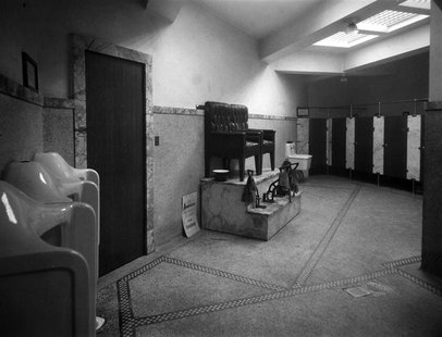 An underground public men's room located in Seattle's Westlake Square circa 1917 is shown in this handout photo courtesy of City of Seattle An underground public men's room located in Seattle's Westlake Square circa 1917 is shown in this handout photo courtesy of City of Seattle