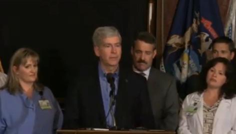 Governor surrounds himself with healthcare professionals and pleads with the Senate to vote. Governor surrounds himself with healthcare professionals and pleads with the Senate to vote.