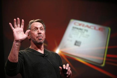 Co-founder and Chief Executive of Oracle Corporation, Larry Ellison introduces the company's latest SPARC servers at Oracle Conference Cente Co-founder and Chief Executive of Oracle Corporation, Larry Ellison introduces the company's latest SPARC servers at Oracle Conference Cente