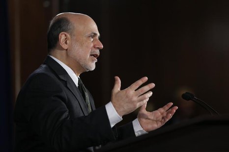 U.S.Federal Reserve Chairman Ben Bernanke addresses a news conference following the Fed's two-day policy meeting at the Federal Reserve in W U.S.Federal Reserve Chairman Ben Bernanke addresses a news conference following the Fed's two-day policy meeting at the Federal Reserve in W