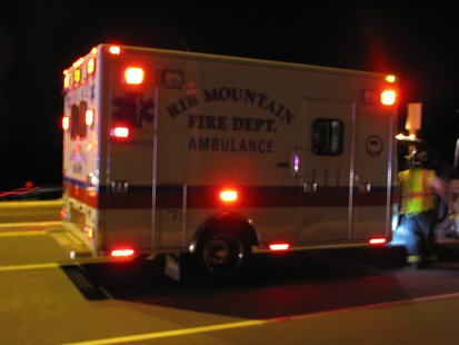 Rib Mountain Ambulance at Maple Ridge Road incident.
Rib Mountain Ambulance at Maple Ridge Road incident.