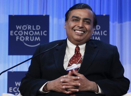 Mukesh Ambani Chairman and Managing Director of Reliance Industries attends the annual meeting of the World Economic Forum (WEF) in Davos Ja Mukesh Ambani Chairman and Managing Director of Reliance Industries attends the annual meeting of the World Economic Forum (WEF) in Davos Ja