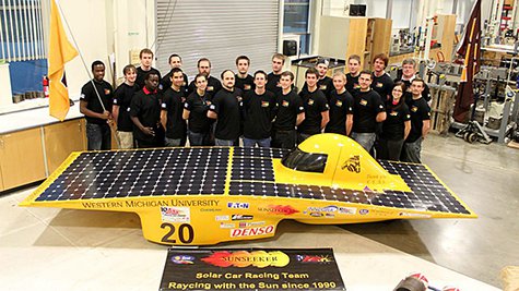 Members of Western Michigan University's Sunseeker solar race team are celebrating 23 years of solar racing with a trip to Austin, Texas, to compete Monday through Saturday, June 24-29, against teams from other engineering colleges in the Formula Sun Grand Prix 2013. Members of Western Michigan University's Sunseeker solar race team are celebrating 23 years of solar racing with a trip to Austin, Texas, to compete Monday through Saturday, June 24-29, against teams from other engineering colleges in the Formula Sun Grand Prix 2013.