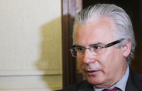 Former Spanish judge Baltasar Garzon speaks to the media during a visit to the Chilean congress in Valparaiso city, about 121 km (75 miles) Former Spanish judge Baltasar Garzon speaks to the media during a visit to the Chilean congress in Valparaiso city, about 121 km (75 miles)