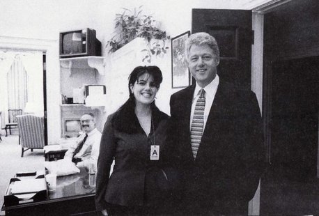 President Clinton poses with Monica Lewinsky in a Nov. 17, 1995 photo, that was released Sept. 21 by Independent Counsel Kenneth Starr as pa President Clinton poses with Monica Lewinsky in a Nov. 17, 1995 photo, that was released Sept. 21 by Independent Counsel Kenneth Starr as pa