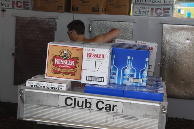 Loading up the booze