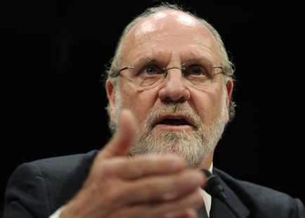 Former MF Global CEO Jon Corzine gestures as he testifies before a House Financial Services Committee Oversight and Investigations Subcommit Former MF Global CEO Jon Corzine gestures as he testifies before a House Financial Services Committee Oversight and Investigations Subcommit