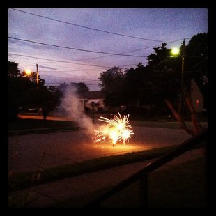 Neighborhood fireworks display (courtesy of Flickr). Neighborhood fireworks display (courtesy of Flickr).