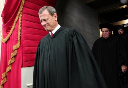 Supreme Court Chief Justice John Roberts is followed by Supreme Court Justice Antonin Scalia as they arrive for the presidential inauguratio Supreme Court Chief Justice John Roberts is followed by Supreme Court Justice Antonin Scalia as they arrive for the presidential inauguratio