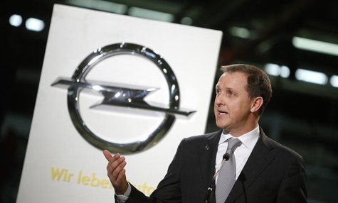 Deputy Chairman of the Management Board of Adam Opel AG Thomas Sedran speaks during the start of the Opel Adam car production in Eisenach Ja Deputy Chairman of the Management Board of Adam Opel AG Thomas Sedran speaks during the start of the Opel Adam car production in Eisenach Ja