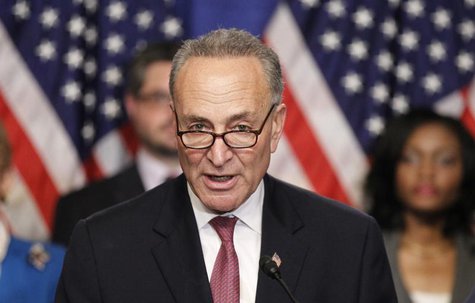 U.S. Senator Chuck Schumer, part of the U.S. Senate's "Gang on Eight", speaks during a news briefing on Capitol Hill in Washington, April 18 U.S. Senator Chuck Schumer, part of the U.S. Senate's "Gang on Eight", speaks during a news briefing on Capitol Hill in Washington, April 18