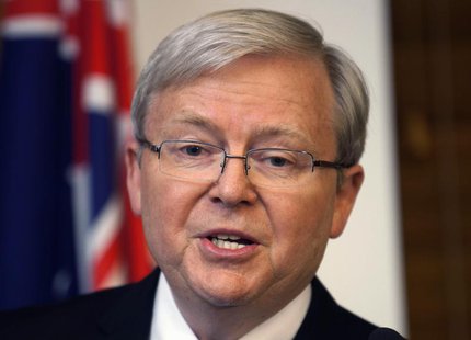 Australia's former prime minister Kevin Rudd speaks to the media at Parliament House in Canberra June 26, 2013. REUTERS/Andrew Taylor Australia's former prime minister Kevin Rudd speaks to the media at Parliament House in Canberra June 26, 2013. REUTERS/Andrew Taylor