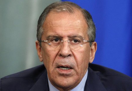 Russia's Foreign Minister Sergei Lavrov speaks during a news conference after a meeting with his Algerian counterpart Mourad Medelci in Mosc Russia's Foreign Minister Sergei Lavrov speaks during a news conference after a meeting with his Algerian counterpart Mourad Medelci in Mosc