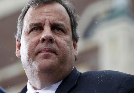 New Jersey Governor Chris Christie introduces U.S. President Barack Obama (not pictured) to speak on the rebuilding of the Jersey Shore foll New Jersey Governor Chris Christie introduces U.S. President Barack Obama (not pictured) to speak on the rebuilding of the Jersey Shore foll