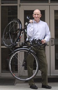 Patrick Lalley readies his bicycle for the, Tour Sioux Falls tomorrow and Sunday.
(Courtesy Patrick Lalley Patrick Lalley readies his bicycle for the, Tour Sioux Falls tomorrow and Sunday.
(Courtesy Patrick Lalley
