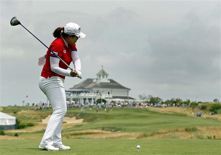 Inbee Park of South Korea hits her 2nd tee shot during the third round of the 2013 U.S. Women's Open golf championship at the Sebonack Golf Inbee Park of South Korea hits her 2nd tee shot during the third round of the 2013 U.S. Women's Open golf championship at the Sebonack Golf
