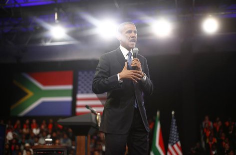 U.S. President Barack Obama participates in a town hall-style meeting with young African leaders at the University of Johannesburg in Soweto U.S. President Barack Obama participates in a town hall-style meeting with young African leaders at the University of Johannesburg in Soweto