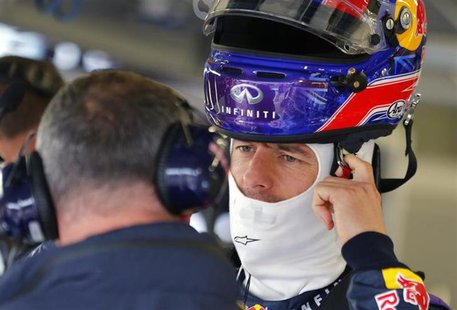 Red Bull Formula One driver Mark Webber of Australia prepares to set out on the first practice session ahead of the British Grand Prix at th Red Bull Formula One driver Mark Webber of Australia prepares to set out on the first practice session ahead of the British Grand Prix at th