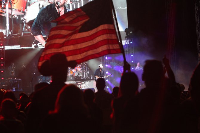 Amazing shot during Toby Keith's patriotic based set courtesy of our photographer, David Lang.