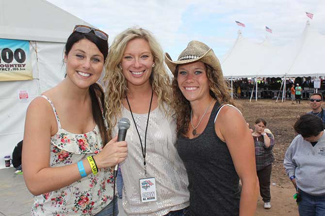 Jess Kelley from B93 and Abby from Y100 with winner of Montgomery Gentry Meet and Greets