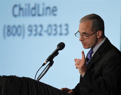 Former FBI director Louis Freeh makes remarks regarding his report on child abuse allegations against former Penn State assistant coach Jerr Former FBI director Louis Freeh makes remarks regarding his report on child abuse allegations against former Penn State assistant coach Jerr