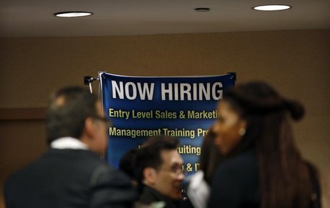 Job seekers wait to meet with employers at a career fair in New York City, October 24, 2012. REUTERS/Mike Segar Job seekers wait to meet with employers at a career fair in New York City, October 24, 2012. REUTERS/Mike Segar