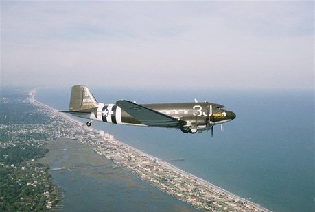 South Carolina pilot Barry Avent flies his World War II DC-3 C-47 cargo plane near Myrtle Beach, South Carolina in this 2008 file photo. Ave South Carolina pilot Barry Avent flies his World War II DC-3 C-47 cargo plane near Myrtle Beach, South Carolina in this 2008 file photo. Ave