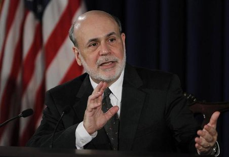U.S.Federal Reserve Chairman Ben Bernanke addresses a news conference following the Fed's two-day policy meeting at the Federal Reserve in W U.S.Federal Reserve Chairman Ben Bernanke addresses a news conference following the Fed's two-day policy meeting at the Federal Reserve in W