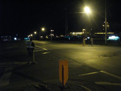 Crash scene investigators taking measurements after Rothschild pickup vs. motorcycle crash
Crash scene investigators taking measurements after Rothschild pickup vs. motorcycle crash