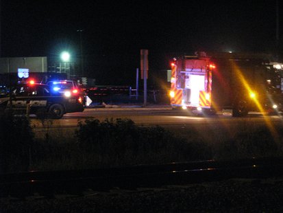 Emergency vehicles at Rothschild crash scene
Emergency vehicles at Rothschild crash scene