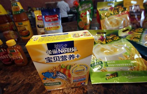 Nestle products are seen at a Nestle research and development center in Shanghai October 18, 2012. REUTERS/Carlos Barria Nestle products are seen at a Nestle research and development center in Shanghai October 18, 2012. REUTERS/Carlos Barria