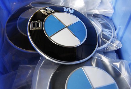 BMW luxury car logo's are pictured in a spare part store at a BMW garage in Niderwangen near Bern, May 24, 2012. REUTERS/Pascal Lauener BMW luxury car logo's are pictured in a spare part store at a BMW garage in Niderwangen near Bern, May 24, 2012. REUTERS/Pascal Lauener