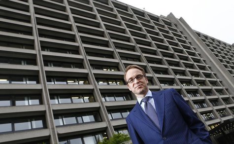 Germany's federal reserve Bundesbank President Jens Weidmann poses in front of the Bundesbank headquarters during a photo shoot with Reuters Germany's federal reserve Bundesbank President Jens Weidmann poses in front of the Bundesbank headquarters during a photo shoot with Reuters