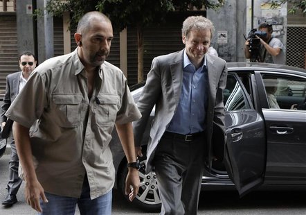 International Monetary Fund's (IMF) Deputy Director and Mission Chief to Greece Poul Thomsen (R) arrives for a meeting at the Finance Minist International Monetary Fund's (IMF) Deputy Director and Mission Chief to Greece Poul Thomsen (R) arrives for a meeting at the Finance Minist